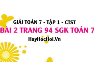 Giải bài 2 trang 94 Toán 7 Tập 1 SGK Chân trời sáng tạo